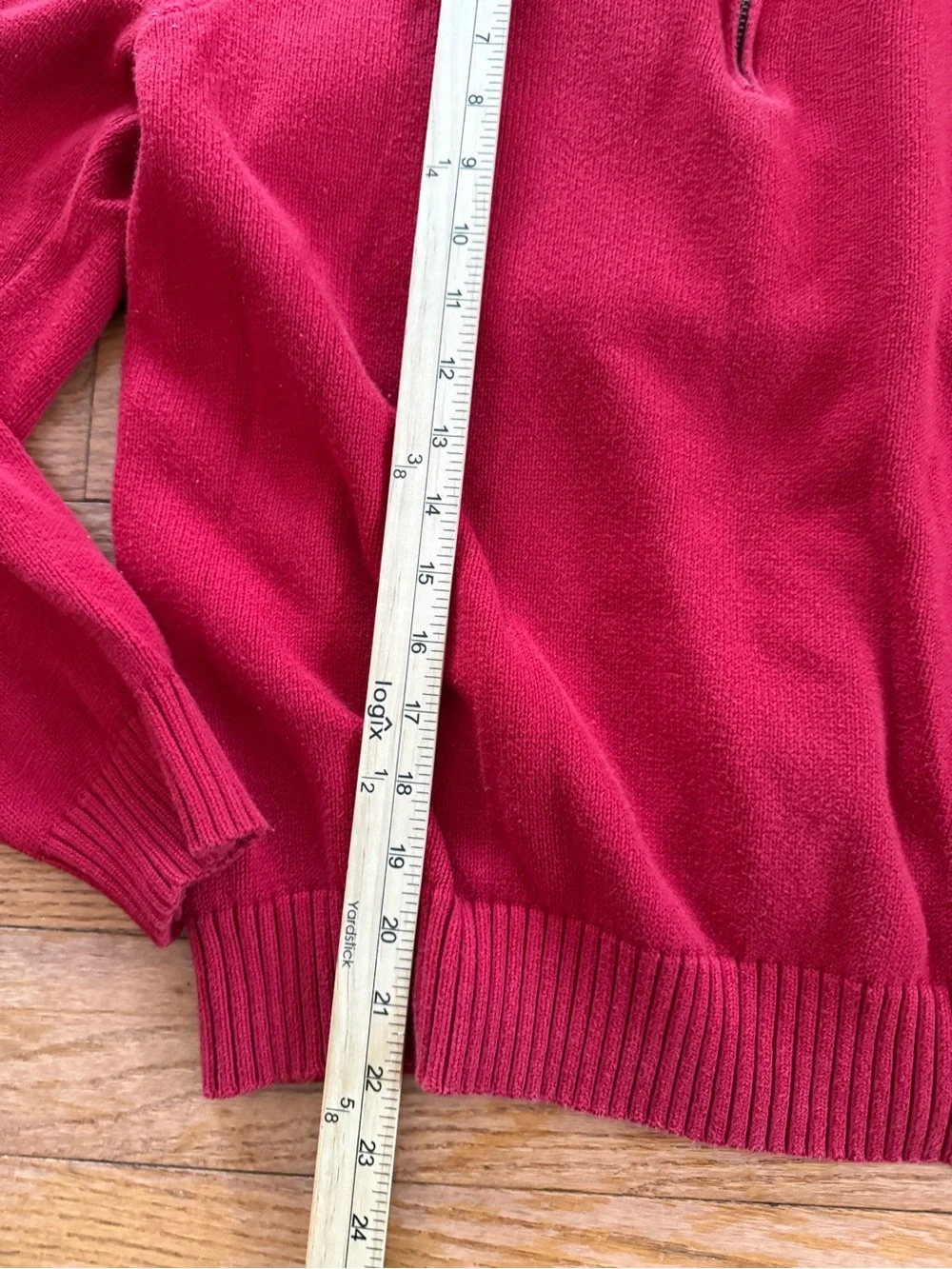 100% Cotton Red Polo Ralph Lauren quarter zip sweater Men’s L #preppy